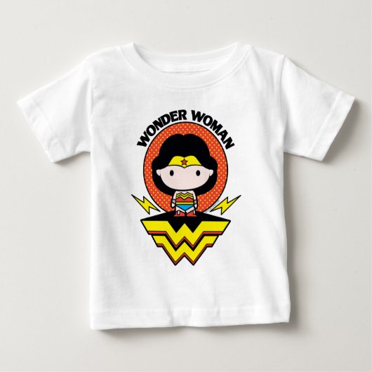 Chibi Wonder Vrouw met pooldots en Logo (Voorkant)