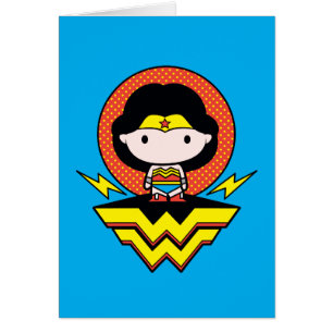 Chibi Wonder Vrouw met pooldots en Logo