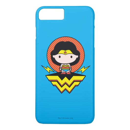 Chibi Wonder Vrouw met pooldots en Logo Case-Mate iPhone Case (Achterkant)