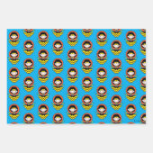 Chibi Wonder Vrouw met pooldots en Logo Inpakpapier Vel (Voorkant 2)