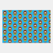 Chibi Wonder Vrouw met pooldots en Logo Inpakpapier Vel (Voorkant)