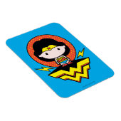Chibi Wonder Vrouw met pooldots en Logo Magneet (Rechterzijde)