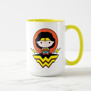 Chibi Wonder Vrouw met pooldots en Logo Mok