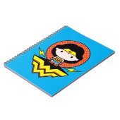 Chibi Wonder Vrouw met pooldots en Logo Notitieboek (Linkerzijde)