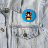 Chibi Wonder Vrouw met pooldots en Logo Ronde Button 5,7 Cm (In situ)