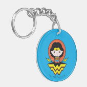 Chibi Wonder Vrouw met pooldots en Logo Sleutelhanger (Voorkant Links)