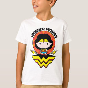 Chibi Wonder Vrouw met pooldots en Logo T-shirt