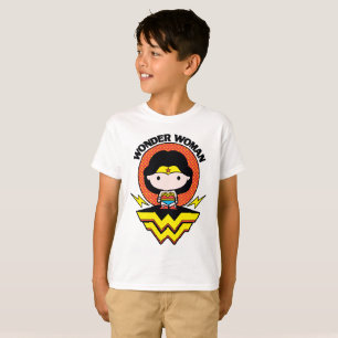 Chibi Wonder Vrouw met pooldots en Logo T-shirt