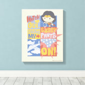 Chibi Wonder Woman | Ik heb m'n smaakpels aan. Canvas Afdruk (Insitu (Houten vloer))