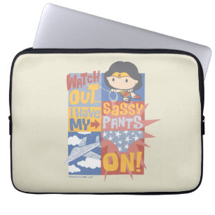 Chibi Wonder Woman Ik heb m'n smaakpels aan. Laptop Sleeve