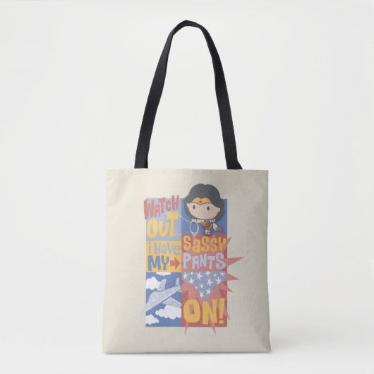 Chibi Wonder Woman | Ik heb m'n smaakpels aan. Tote Bag (Voorkant)