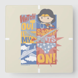 Chibi Wonder Woman   Ik heb m'n smaakpels aan. Vierkante Klok