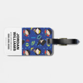 Chibi Wonder Woman, Superman en Batman Pattern Bagagelabel (Achterkant horizontaal)