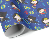 Chibi Wonder Woman, Superman en Batman Pattern Cadeaupapier (Rol Hoek)