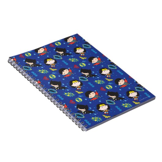 Chibi Wonder Woman, Superman en Batman Pattern Notitieboek (Rechterzijde)