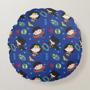 Chibi Wonder Woman, Superman en Batman Pattern Rond Kussen