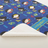 Chibi Wonder Woman, Superman en Batman Pattern Sherpa Deken (3/4)