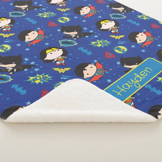 Chibi Wonder Woman, Superman en Batman Pattern Sherpa Deken (3/4)