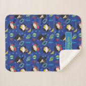 Chibi Wonder Woman, Superman en Batman Pattern Sherpa Deken (Voorkant (horizontaal))