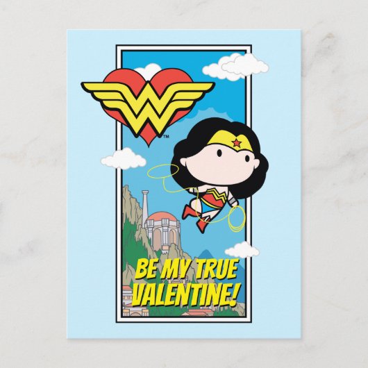 Chibi Wonder Woman - Vertel me de waarheid Valenti Feestdagenkaart (Voorkant)