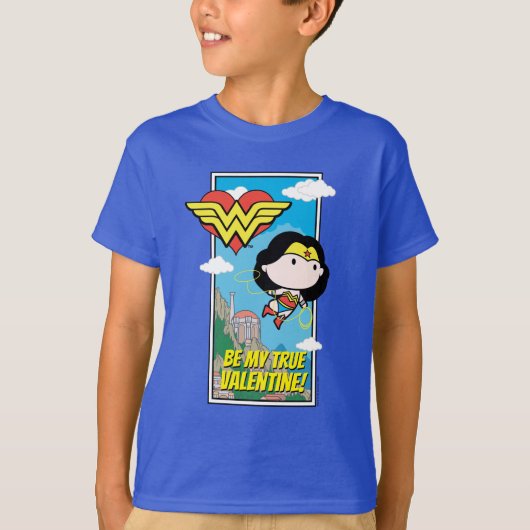 Chibi Wonder Woman - Wees mijn ware Valentijn T-shirt (Voorkant)