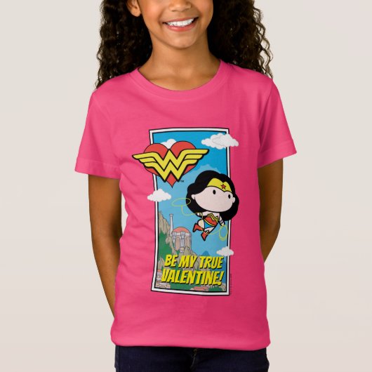 Chibi Wonder Woman - Wees mijn ware Valentijn T-shirt (Voorkant)