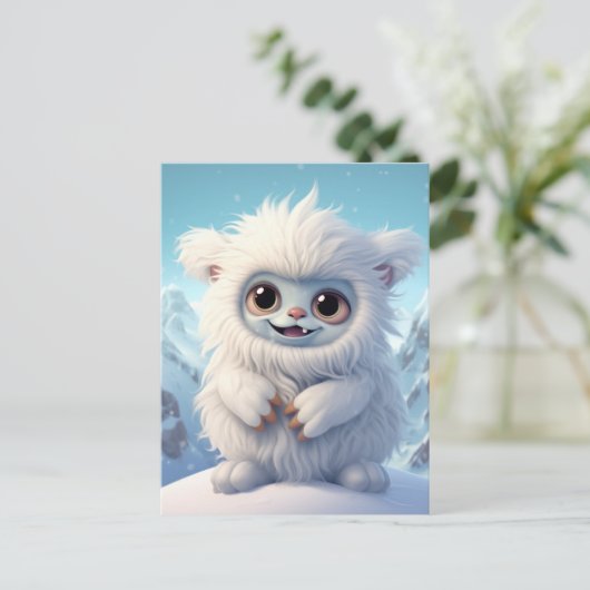 Chibi Yeti-Briefkaart Briefkaart (Staand voorkant)
