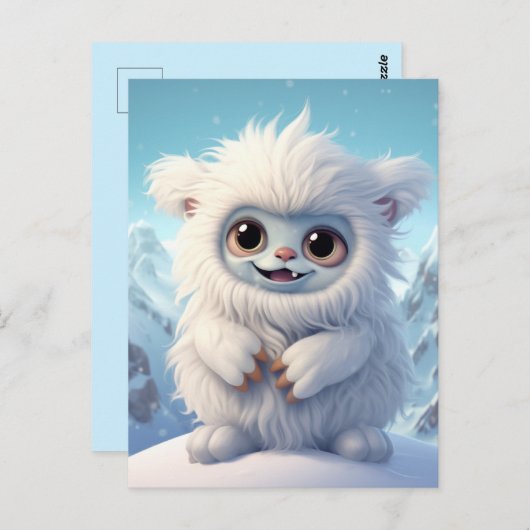 Chibi Yeti-Briefkaart Briefkaart (Voorkant / Achterkant)
