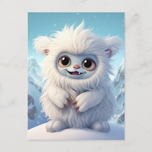 Chibi Yeti-Briefkaart Briefkaart (Voorkant)