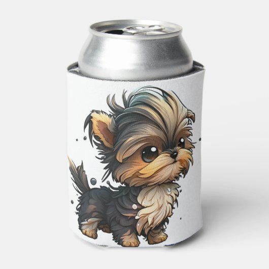 Chibi Yorkshire Terrier Blikjeskoeler (Blikje Voorkant)