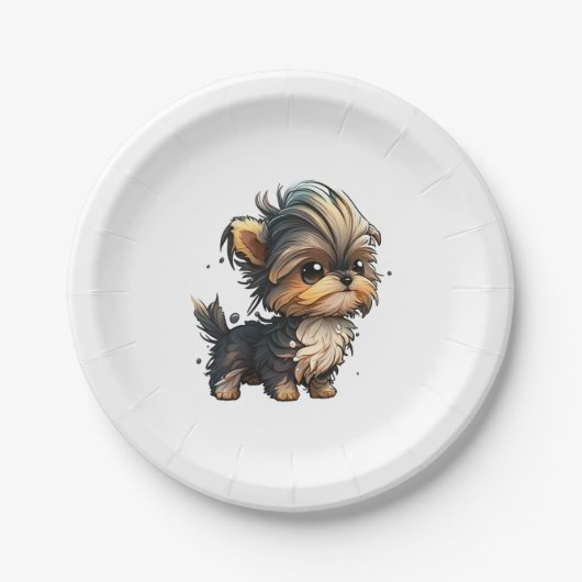 Chibi Yorkshire Terrier Papieren Bordje (Voorkant)