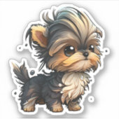 Chibi Yorkshire Terrier Sticker (Voorkant)