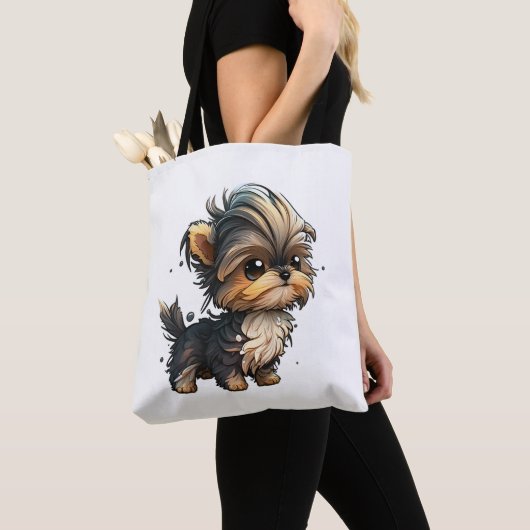 Chibi Yorkshire Terrier Tote Bag (Dichtbij)