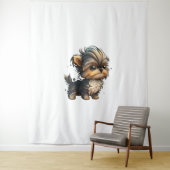 Chibi Yorkshire Terrier Wandkleed (In situ)