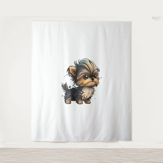 Chibi Yorkshire Terrier Wandkleed (Voorkant)