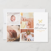 Chic4 Foto Collage Gouden Boog Vrolijk Kerstfeest Feestdagenkaart (Voorkant)