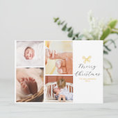 Chic4 Foto Collage Gouden Boog Vrolijk Kerstfeest Feestdagenkaart (Staand voorkant)