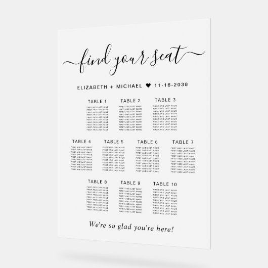 Chic 10 Tafel Trouwstoel Frosted Acryl Bord (Hoek)