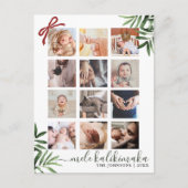 Chic 12 Photo Collage Mele Kalikimaka Tropical Feestdagenkaart (Voorkant)