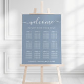 Chic 12 Tafel Stofblauw Trouw Zittijd Chart Poster