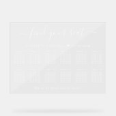 Chic 12 Tafel Witte Trouwzitting Acryl Bord (Voorkant)