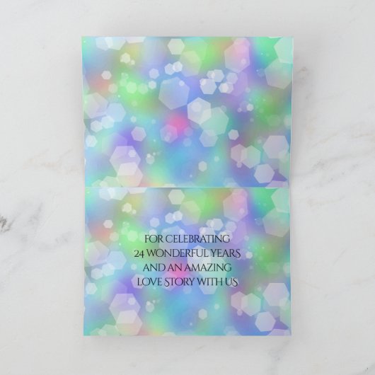 Chic 14th 24th 34th Opal Wedding Jubileum Bedankkaart (Binnen)