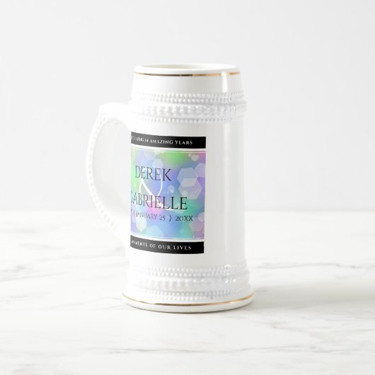 Chic 14th 24th 34th Opal Wedding Jubileum Bierpul (Voorkant links)