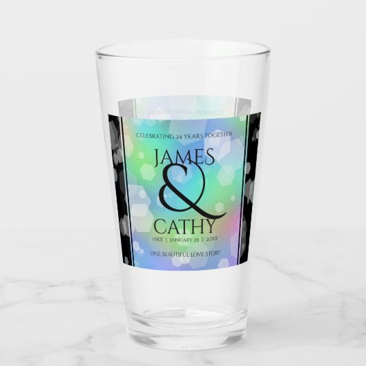 Chic 14th 24th 34th Opal Wedding Jubileum Glas (Achterkant)