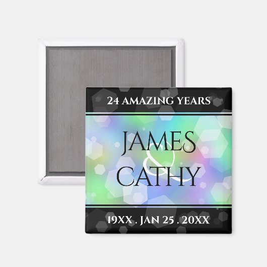 Chic 14th 24th 34th Opal Wedding Jubileum Magneet (Voorkant / Achterkant)