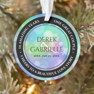 Chic 14th 24th 34th Opal Wedding Jubileum Ornament