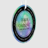 Chic 14th 24th 34th Opal Wedding Jubileum Ornament (voorkant)