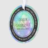 Chic 14th 24th 34th Opal Wedding Jubileum Ornament (voorkant)