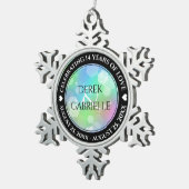 Chic 14th 24th 34th Opal Wedding Jubileum Tin Sneeuwvlok Ornament (Rechts)