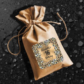 Chic 16e verjaardag luipaard patroon vierkante sticker